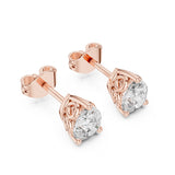 (GER-0362-364) עגילי סטאד בעיצוב קלאסי עם יהלומים טבעיים בחיתוך טיפה