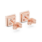 (GER-0367) עגילי יהלומים פרינסס במשקל כולל 1.20 קראט בזהב 14 קראט