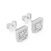 (GER-0367) עגילי יהלומים פרינסס במשקל כולל 1.20 קראט בזהב 14 קראט