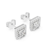 (GER-0367) עגילי יהלומים פרינסס במשקל כולל 1.20 קראט בזהב 14 קראט