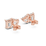 (GER-0369) שילוב אבן אמרלד ויהלום בצורת לב, קראט אחד לכל אבן