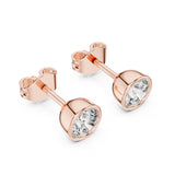 (GER-0370) עגילים בעיצוב סוליטר משובצים יהלומים טבעיים במשקל כולל 1.00 קראט