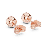 (GER-0370) עגילים בעיצוב סוליטר משובצים יהלומים טבעיים במשקל כולל 1.00 קראט