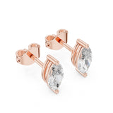 (GER-0378) עגילי יהלומים עדינים משובצים יהלומי מעבדה במשקל כולל 0.10 קראט