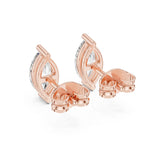 (GER-0378) עגילי יהלומים עדינים משובצים יהלומי מעבדה במשקל כולל 0.10 קראט