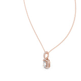 תליון יוקרתי בעיצוב הילה 1.45 קראט כולל שרשרת זהב