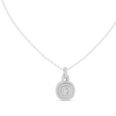 תליון יוקרתי בעיצוב מרהיב עם יהלום עגול מוקף הילה יהלומים 0.90 קראט