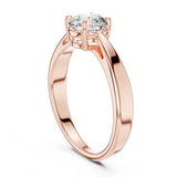 1.00ct טבעת סוליטר זהב 14 קראט עם שיבוץ קלאסי ויהלום עגול