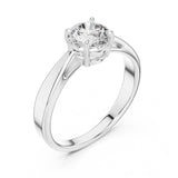 1.00ct טבעת סוליטר זהב 14 קראט עם שיבוץ קלאסי ויהלום עגול