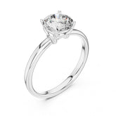 (1.00ct) טבעת סוליטר זהב 14 קראט עם שיבוץ קשר ויהלום עגול