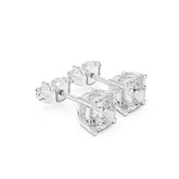 עגילי סטאד אלגנטיים בעיצוב קלאסי עם יהלומי קושן מעבדה במשקל כולל 2.00 קראט