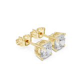 עגילי סטאד אלגנטיים בעיצוב קלאסי עם יהלומי קושן מעבדה במשקל כולל 2.00 קראט