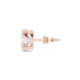 עגילי סטאד אלגנטיים בעיצוב קלאסי עם יהלומי אובל מעבדה במשקל כולל 2.00 קראט