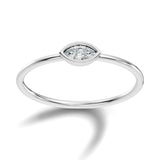 טבעת קלאסית ועדינה עם יהלום טבעי מרקיז בשיבוץ בזל 0.10 קראט