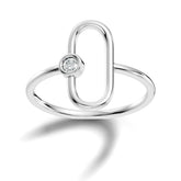 טבעת יהלומים במבנה אובלי עם יהלום עגול 0.05 קראט