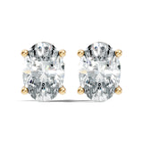 עגילי סטאד אובליים קלאסיים בעיצוב עדין במשקל כולל של 0.50–1.50 קראט